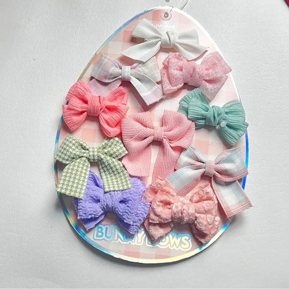 Bunny Bows Multi color and Pack Hair Accessories Bows Set NWT